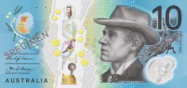10 dollars-Australien Face 10 dollars-Australien Face