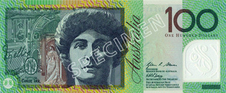 100 dollars-Australien Face
