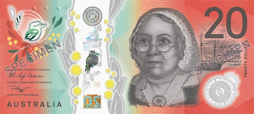 20 dollars-Australien Face 20 dollars-Australien Face