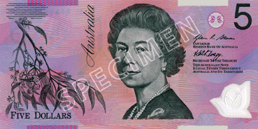 5 dollars-Australien Face