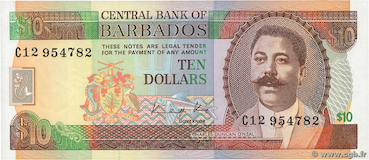 10 dollar-barbadien (dollar BBD) Face