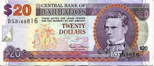 Les billets du dollar barbadien