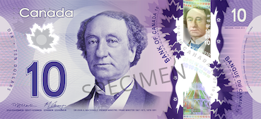10 Dollars Canadiens Face 10 Dollars Canadiens Face