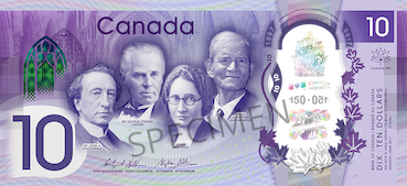 10 Dollars Canadiens Face 10 Dollars Canadiens Face
