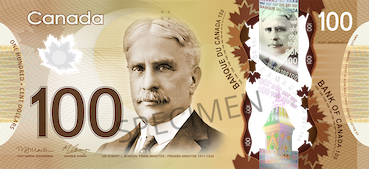 100 Dollars Canadiens Face 100 Dollars Canadiens Face