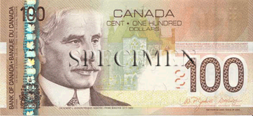 100 Dollars Canadiens Face