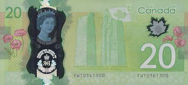 20 Dollars Canadiens Face 20 Dollars Canadiens Face