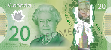 20 Dollars Canadiens Face 20 Dollars Canadiens Face