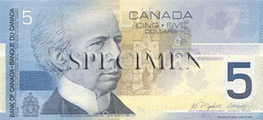 5 Dollars Canadiens Face