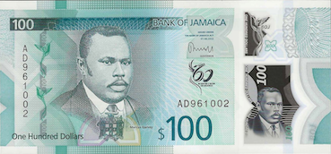 100 dollar jamaicain (dollar JMD) Face