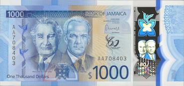 1000 dollar jamaicain (dollar JMD) Face