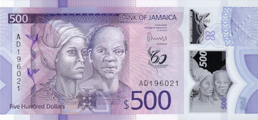 500 dollar jamaicain (dollar JMD) Face