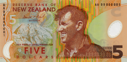 5 Dollars-Néo-zélandais Face 5 Dollar-NÉo-Zélandais Face