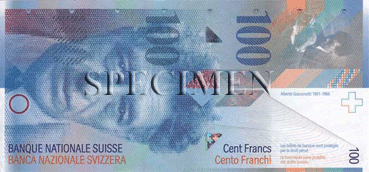 100 Francs Suisses Face