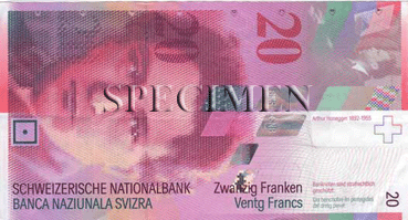 20 Francs Suisses Face