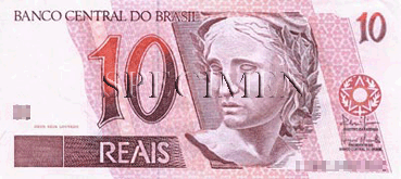 10 Reals-Brésiliens Face